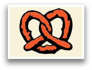 A heart-shaped pretzel with a bite taken out of it. AI generated content