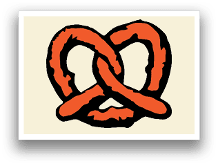 A heart-shaped pretzel with a bite taken out of it. AI generated content