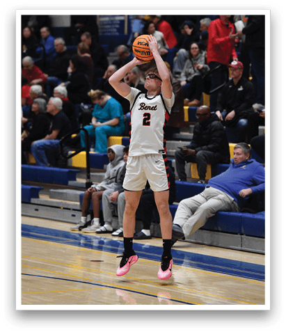 A basketball player is about to shoot the ball. AI generated content