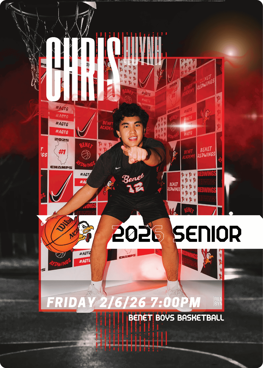 A young man poses with a basketball in front of a red backdrop. AI generated content