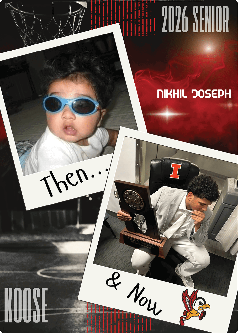 A man and a baby are shown in two different photos. The man is holding a trophy, and the baby is wearing sunglasses. AI generated content