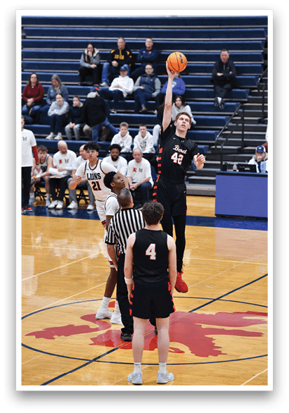 A basketball game is taking place with players on the court and spectators in the stands. AI generated content