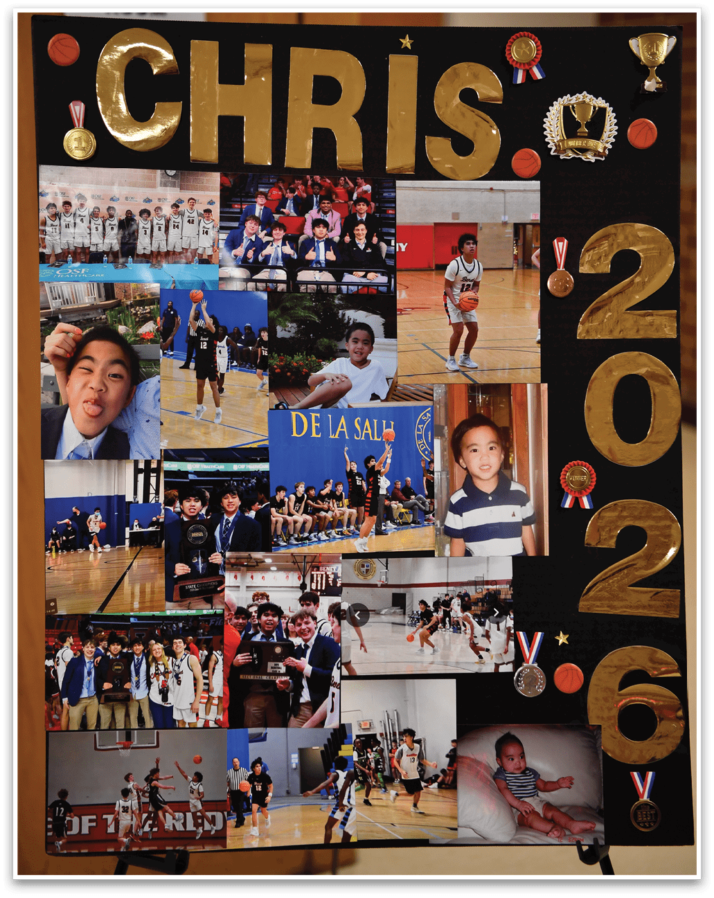 A collage of photos featuring a man named Chris. AI generated content