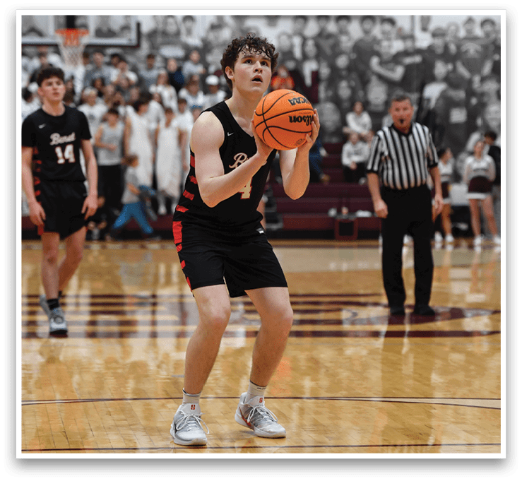 A basketball player is holding a basketball while running on the court. AI generated content