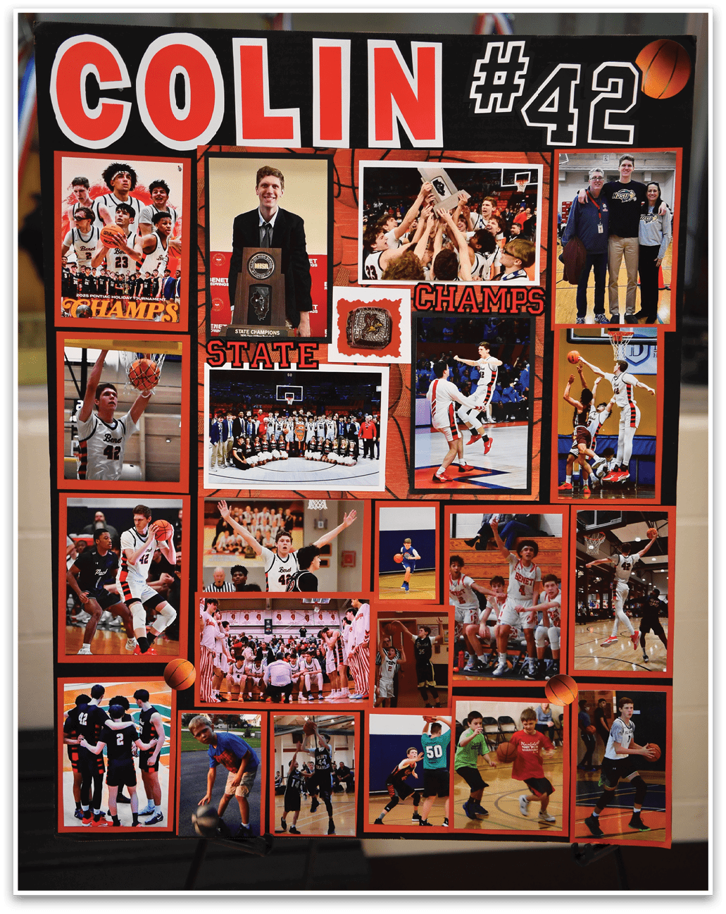 A display of photos featuring a man named Colin. AI generated content