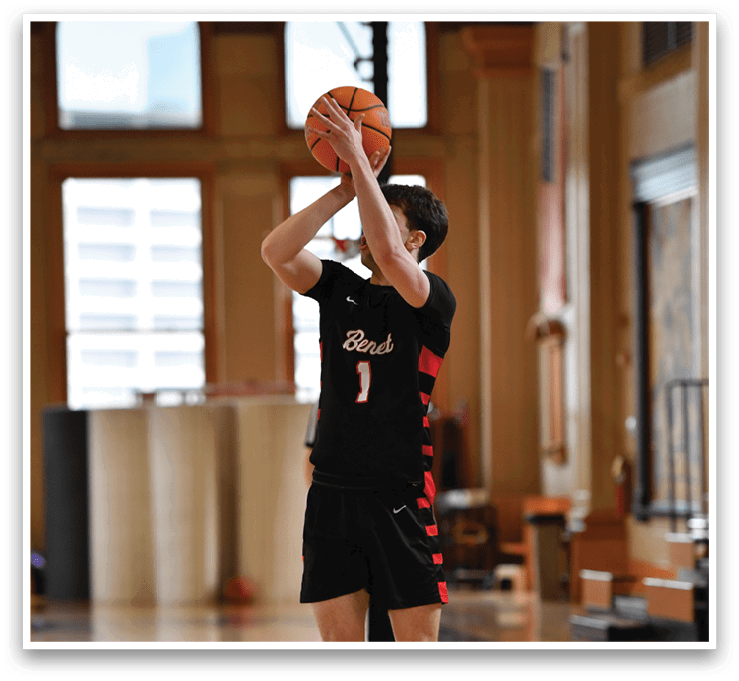 A man in a basketball uniform is holding a basketball in his hands. AI generated content