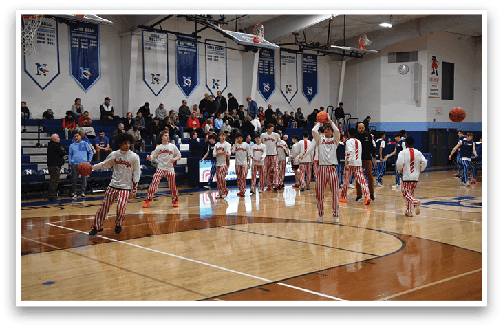 A group of people are playing basketball on a court. AI generated content