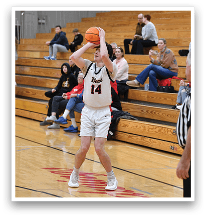 A basketball player is holding a ball in front of a crowd of people. AI generated content