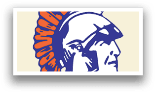 A blue and orange logo of a man's head with a helmet. AI generated content