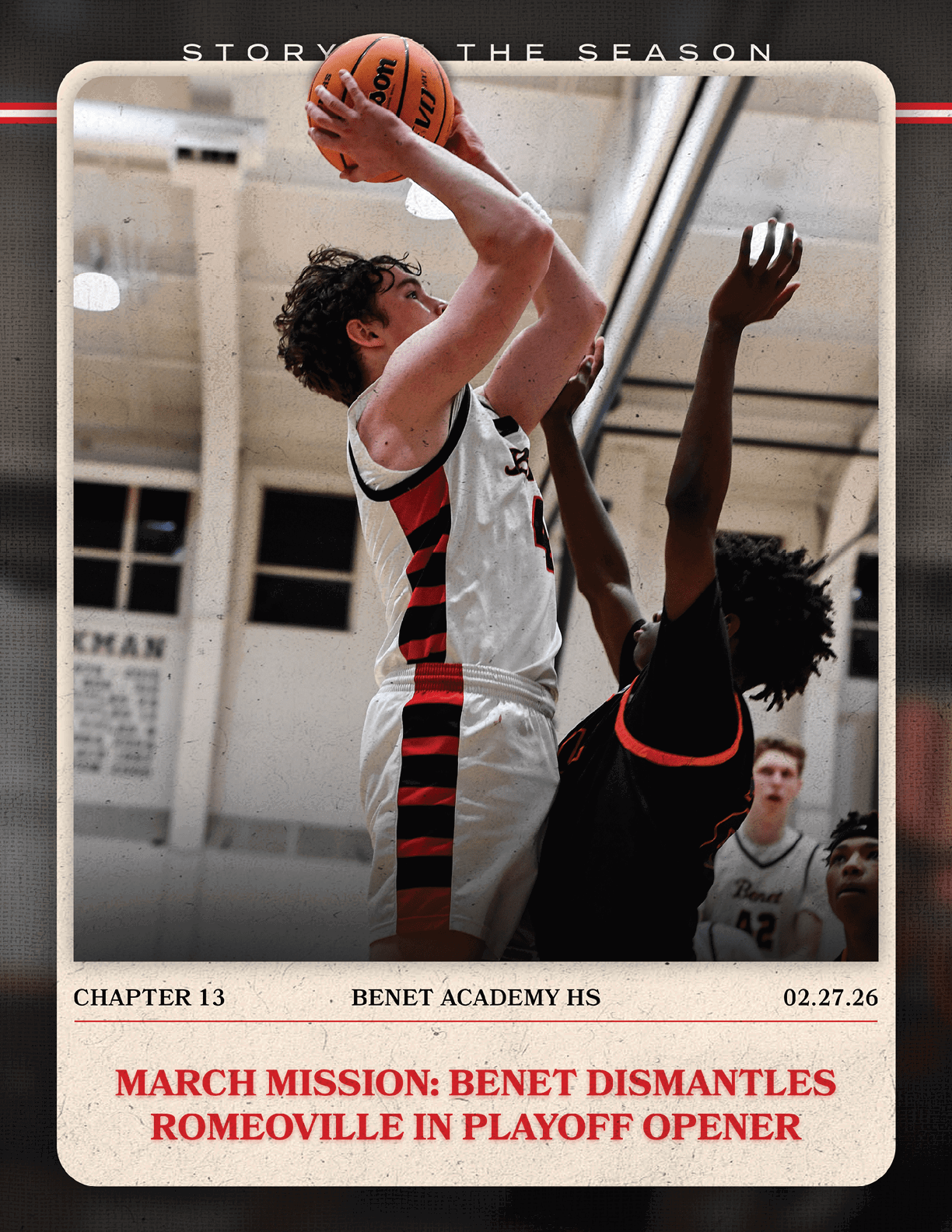 A basketball player is jumping to block a shot, while another player is trying to get past him. AI generated content