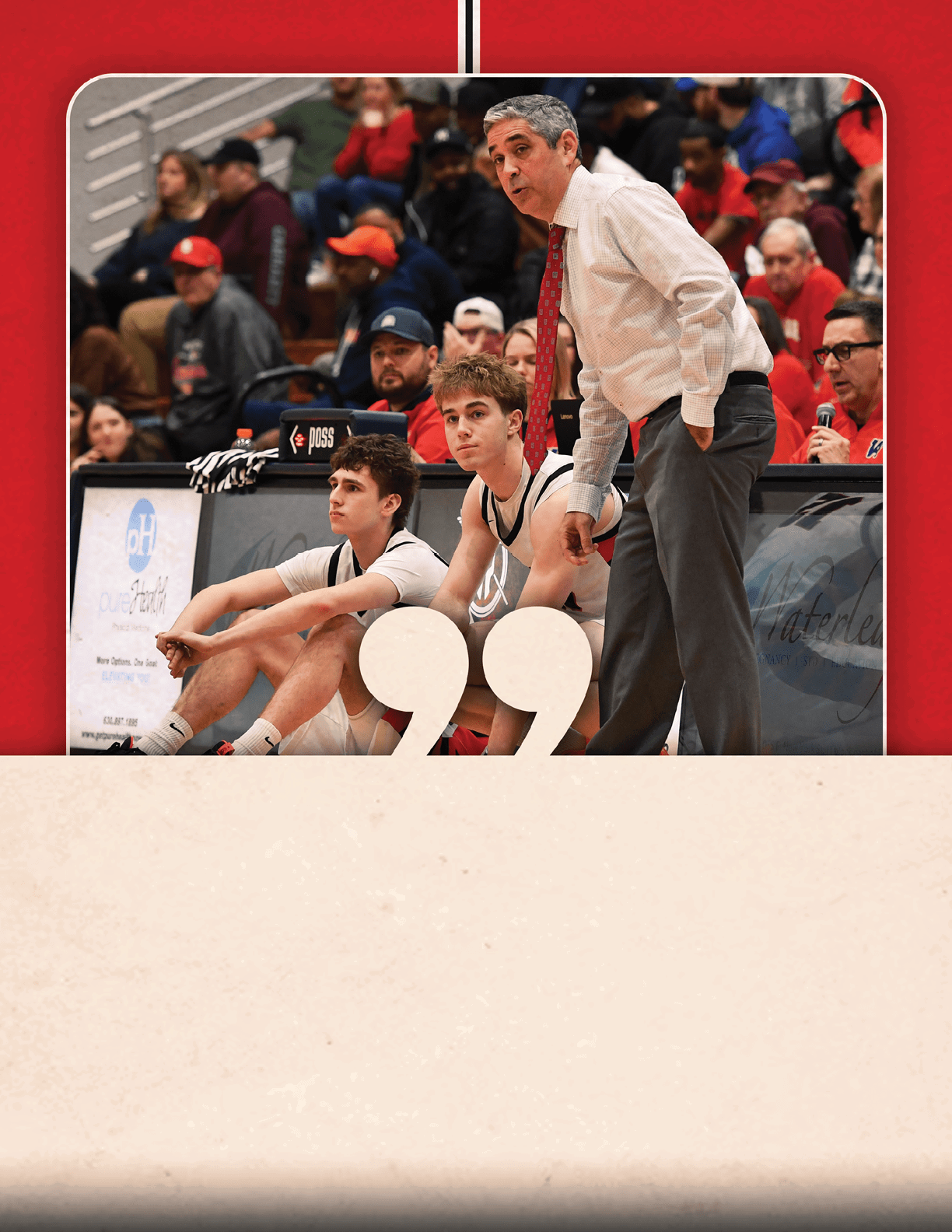 A man in a white shirt is talking to two boys on a basketball court. AI generated content