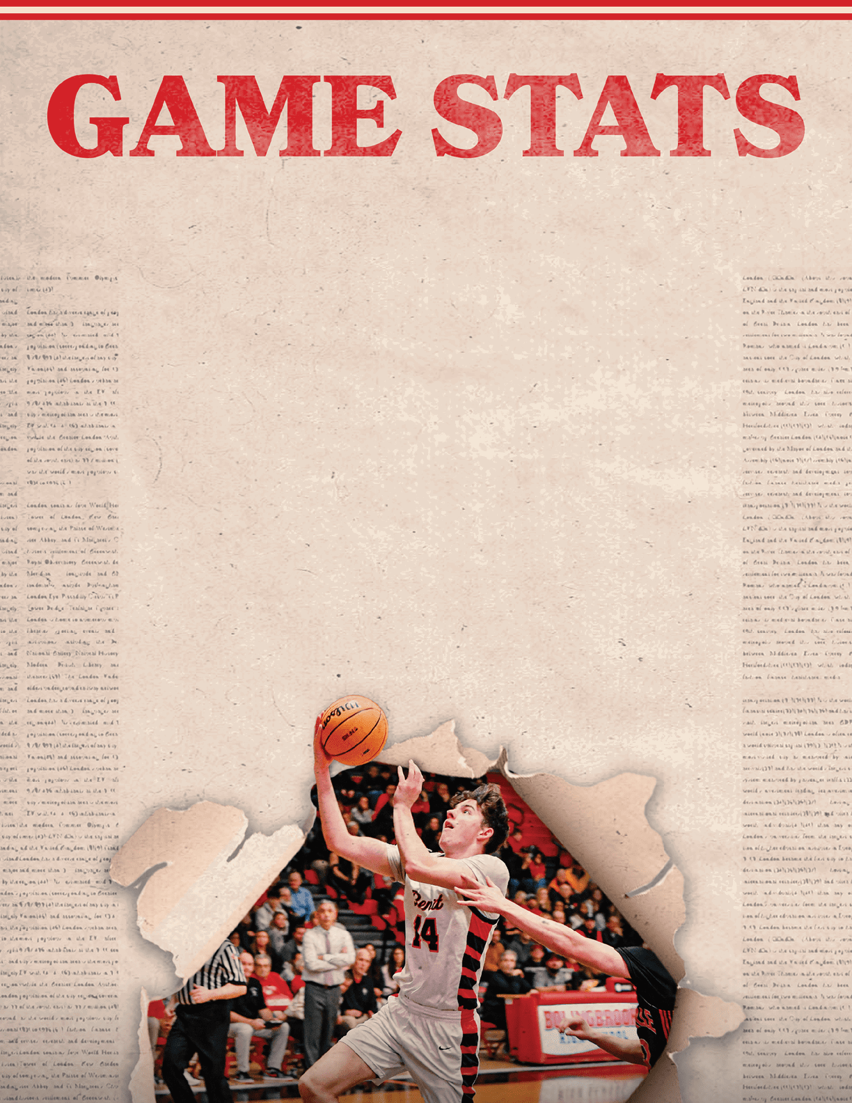A basketball player is seen in the air, attempting to shoot the ball. AI generated content