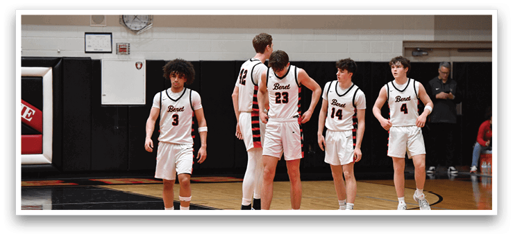 A group of basketball players wearing white uniforms are standing on the court. AI generated content
