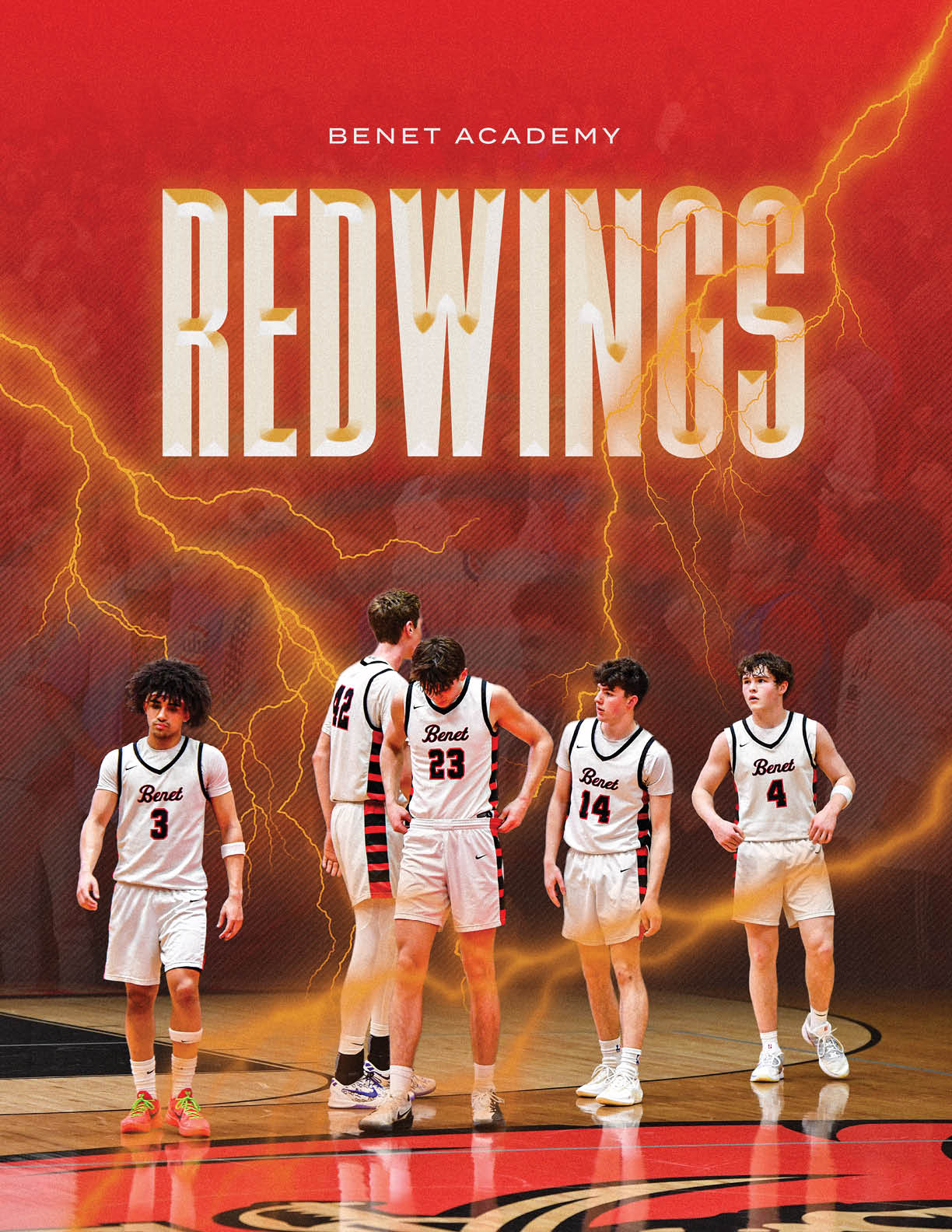 A group of basketball players in uniforms standing on a basketball court. AI generated content