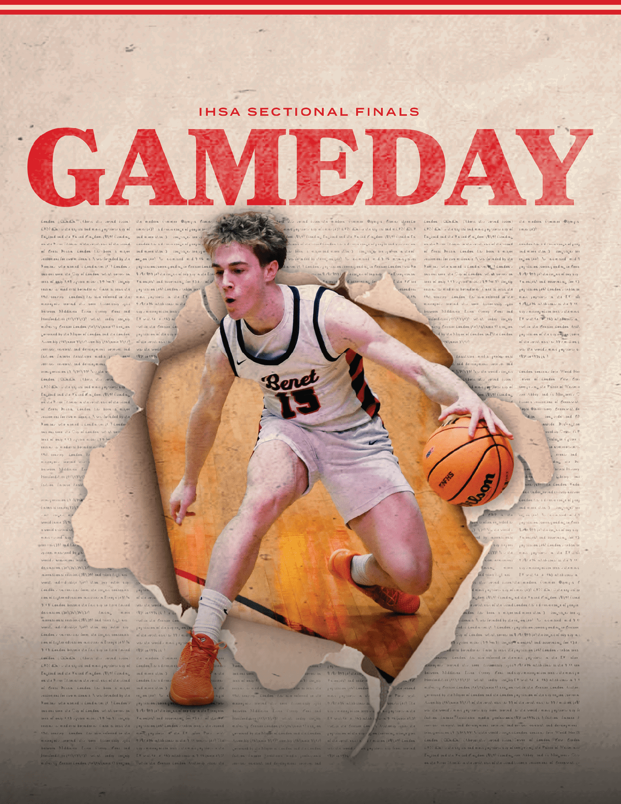 A basketball player wearing a white uniform with the number 15 on it is holding a basketball. AI generated content