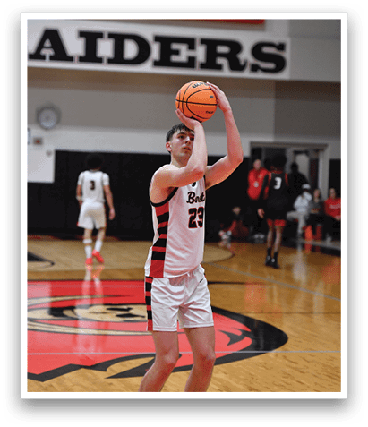A basketball player is holding a basketball in front of a crowd. AI generated content
