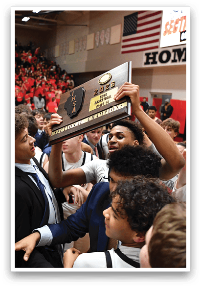 A group of people are celebrating a victory by holding up a trophy. AI generated content