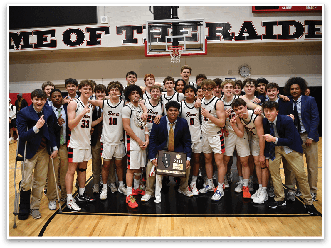 A group of young men pose for a photo on a basketball court. AI generated content