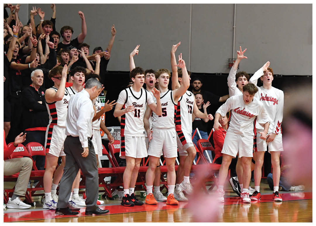 A group of men are celebrating a victory on the basketball court. AI generated content