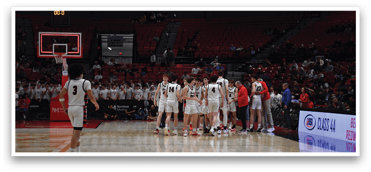 A group of people are standing on a basketball court, with some of them holding basketballs. AI generated content