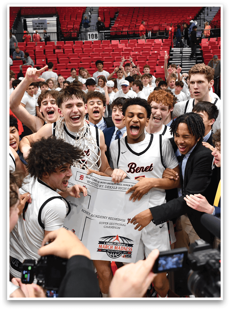A group of people celebrating a victory with a banner. AI generated content