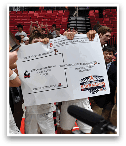 A group of people are celebrating a victory, holding up a trophy and a sign. AI generated content