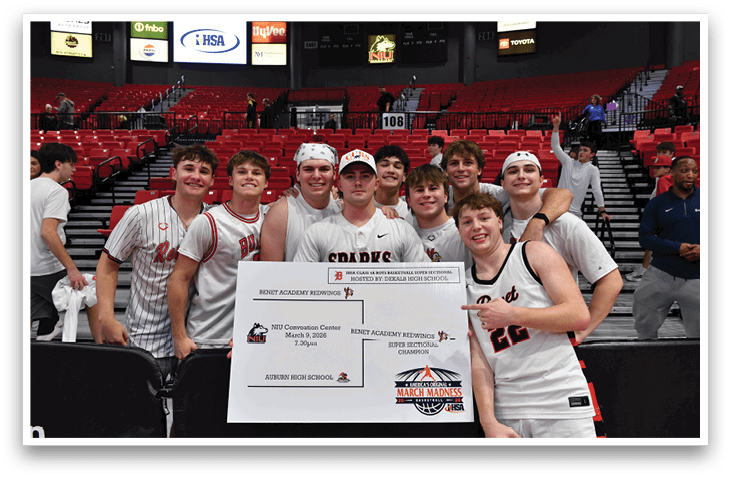 A group of young men pose for a photo with a large check in front of them. AI generated content