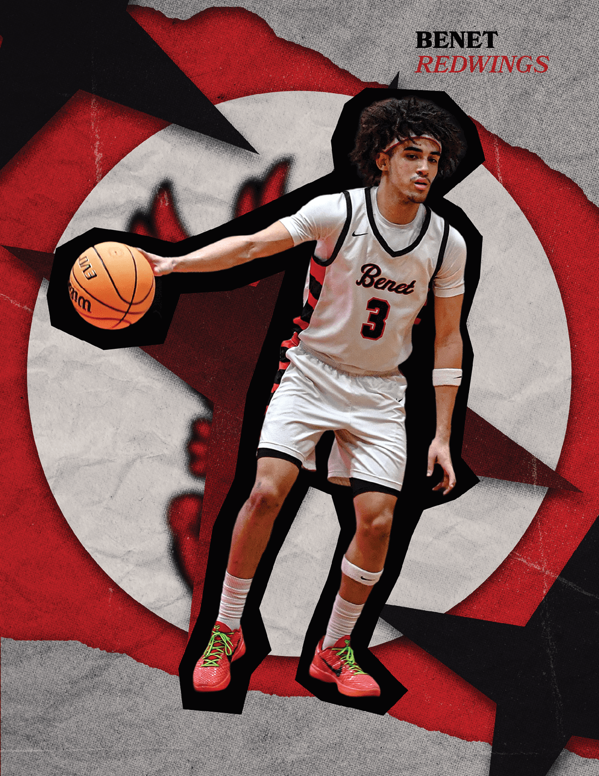 A basketball player wearing a white uniform and holding a basketball. AI generated content