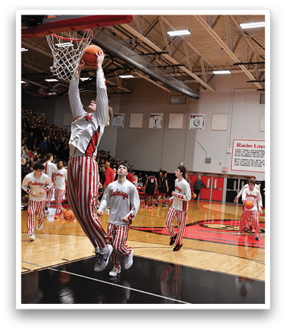 A basketball player is jumping in the air to catch a basketball. AI generated content