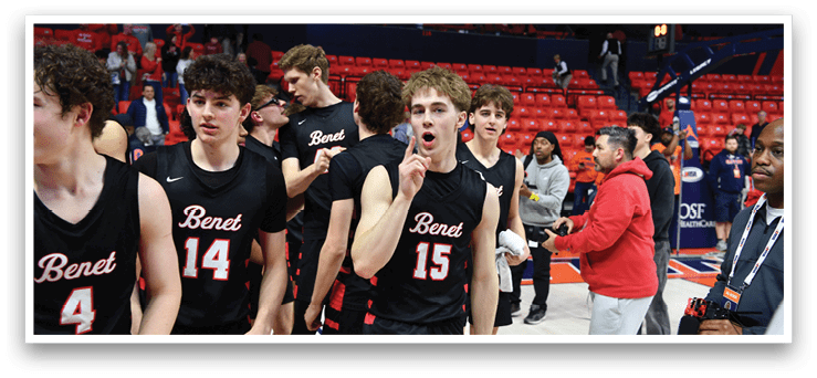 A group of young men wearing black jerseys with the word “Bern" on the front are celebrating a victory. AI generated content