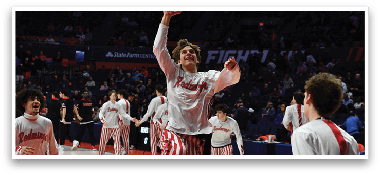A basketball player is jumping in the air to dunk the ball. AI generated content