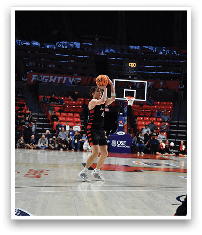 A man is playing basketball, holding the ball in his hands, and preparing to shoot it. AI generated content