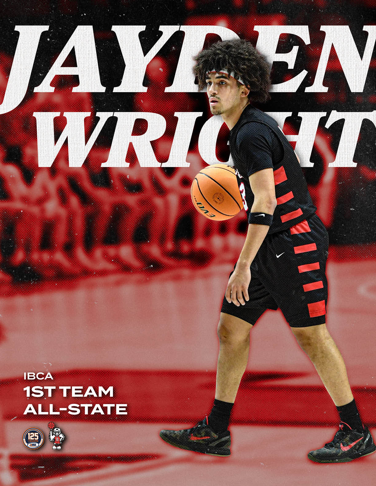 Basketball player wearing a black shirt and shorts holding a basketball. AI generated content
