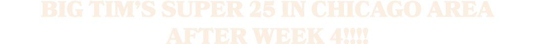 Big Tim’s Super 25 in Chicago Area after Week 4!!!!