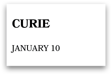 curie january 10