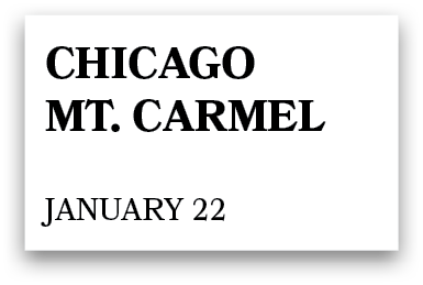 chicago mt. carmel January 22