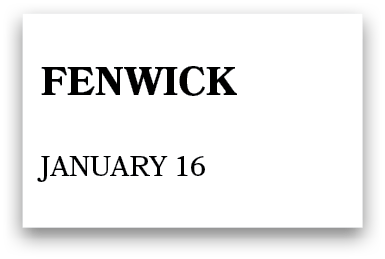 fenwick January 16
