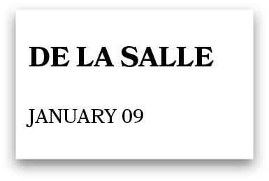 de la salle January 09