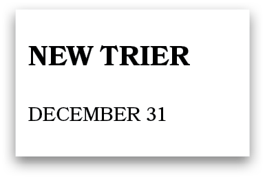 new trier december 31