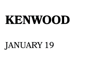kenwood January 19