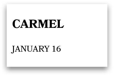 carmel January 16