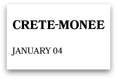 crete monee January 04