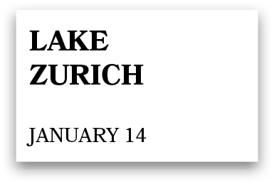 lake zurich January 14