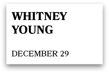 whitney young december 29