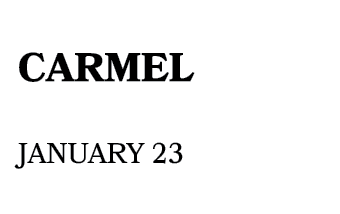carmel January 23