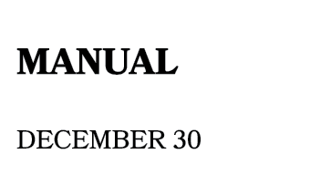 manual december 30
