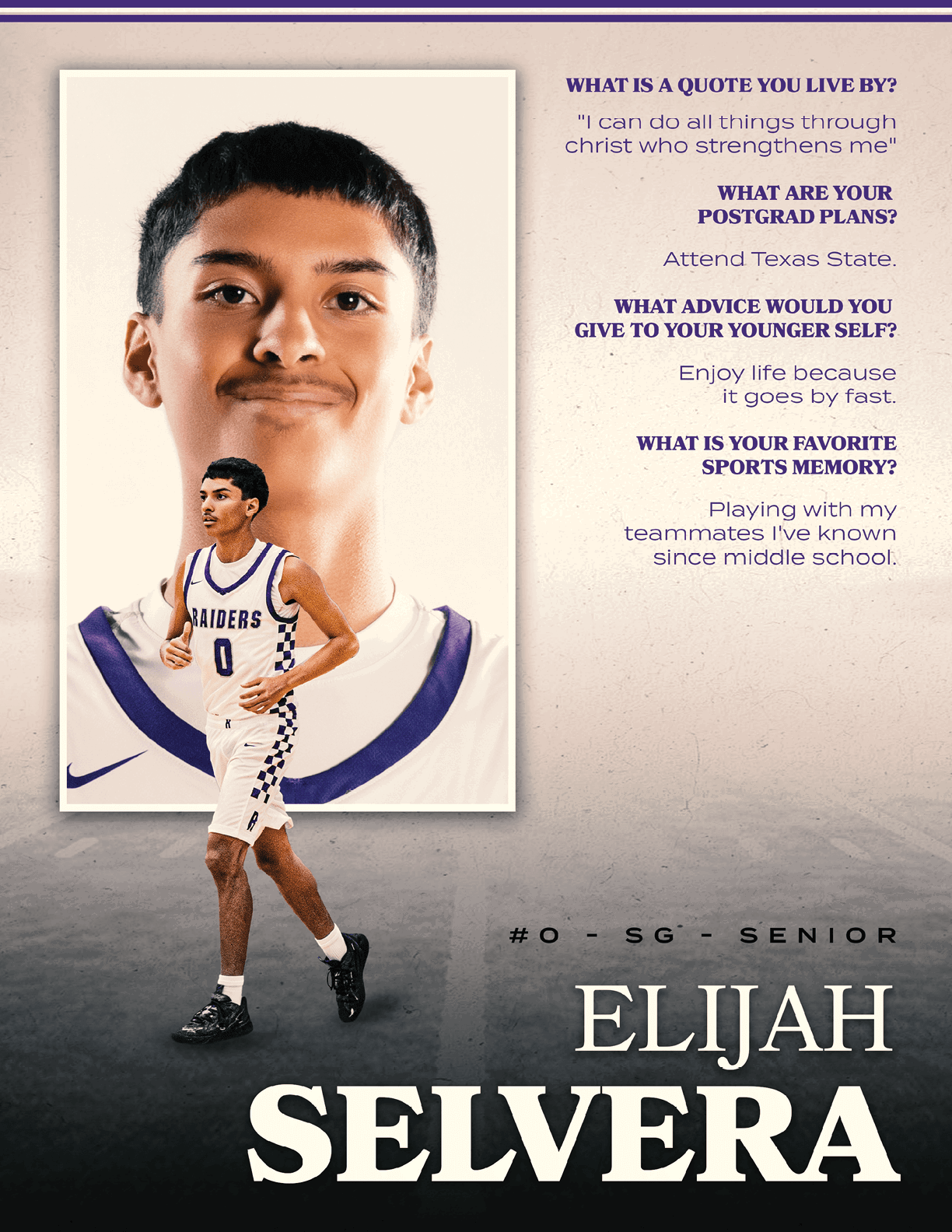 A young man wearing a basketball uniform is featured on a poster. Contenido generado con IA
