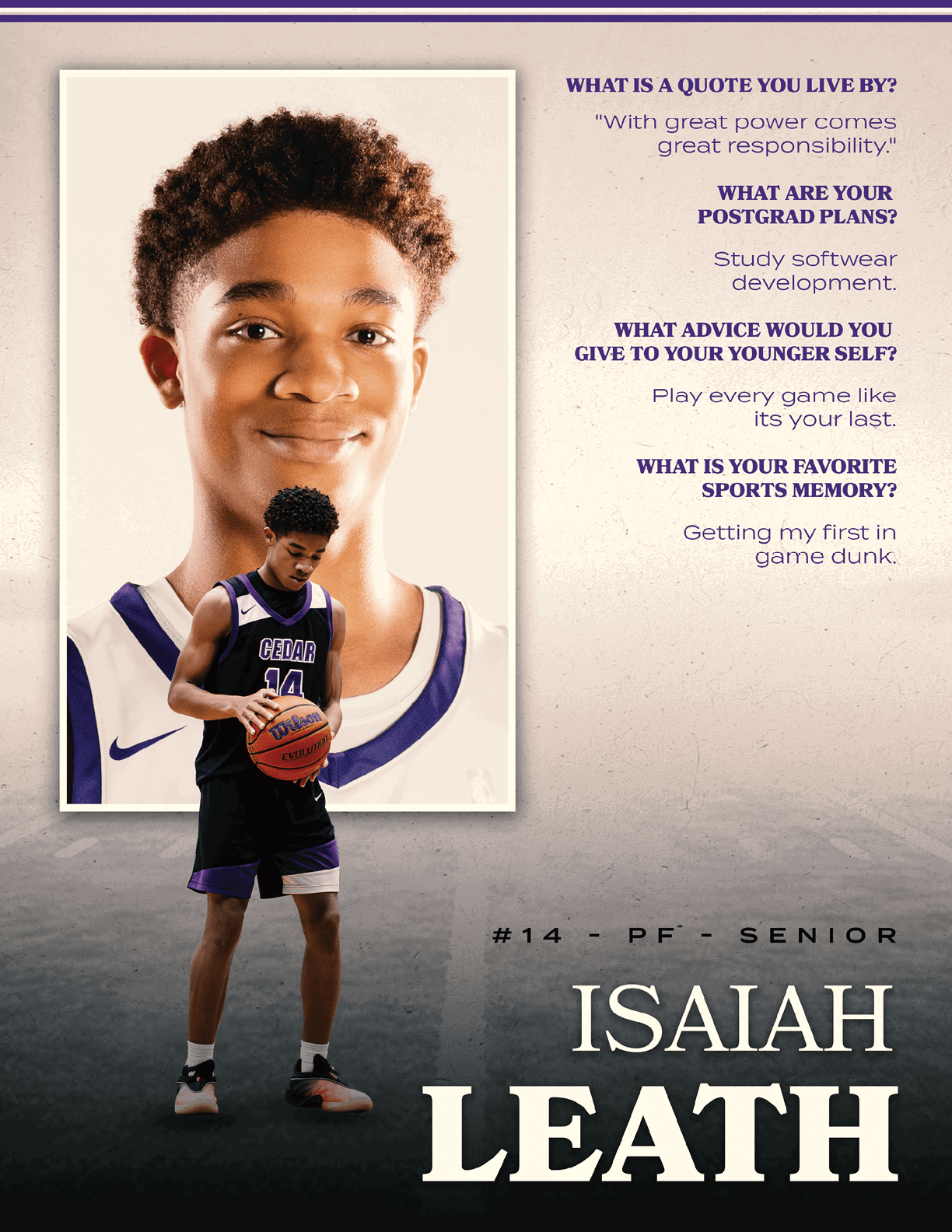 A young man is standing on a basketball court holding a basketball. Contenido generado con IA
