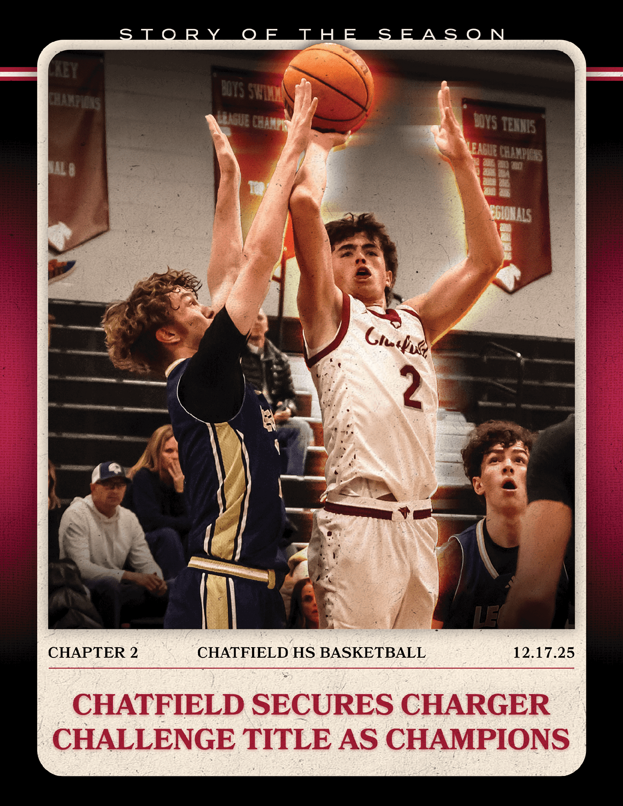 A basketball player is holding a basketball in the air, while another player is trying to block him. AI generated content