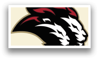 A black and red lion head logo. AI generated content